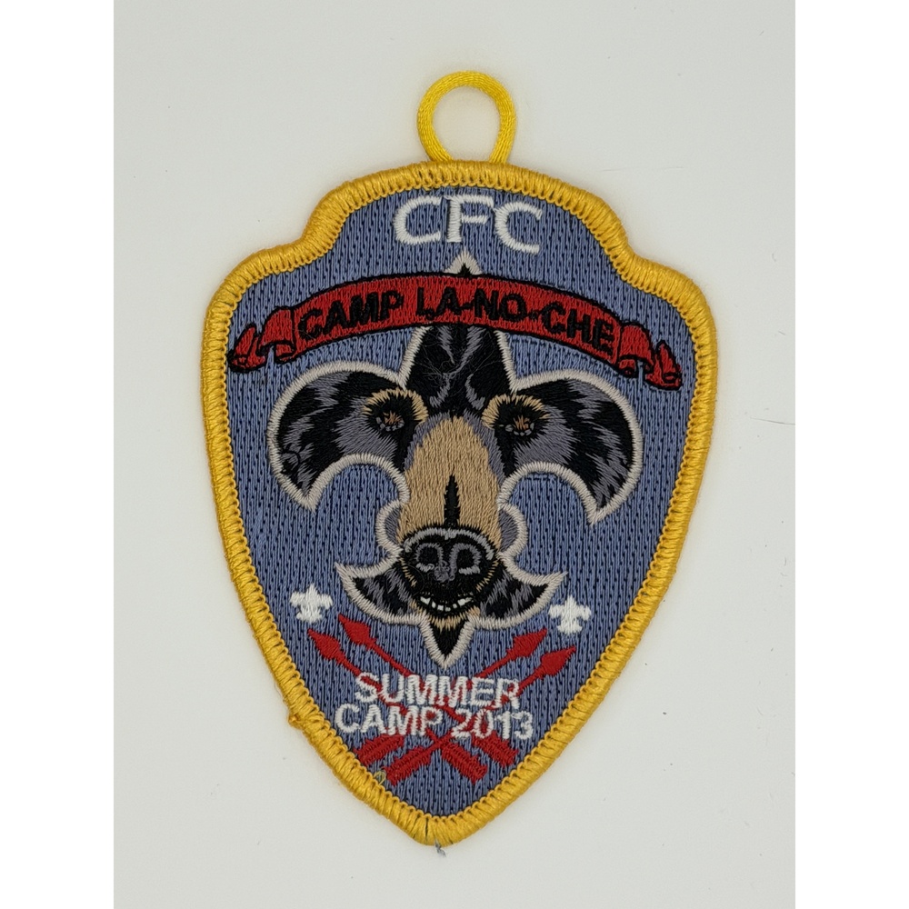 Camp La No Che 2013 Scout Patch Sunshine Emblem Decal Yellow Border Badge